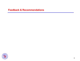 Feedback & Recommendations

36

 