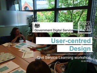User-centred
Design
Civil Service Learning workshop
02.06.2015
 