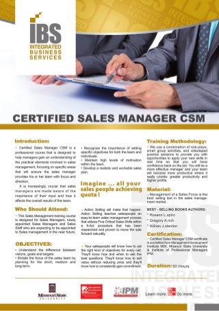 IBSEMEA | Certified Sales Manager – CSM