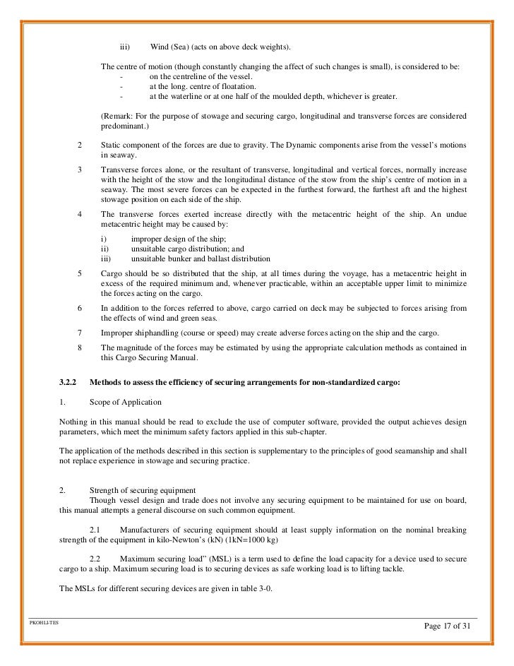 Cargo Securing Manual