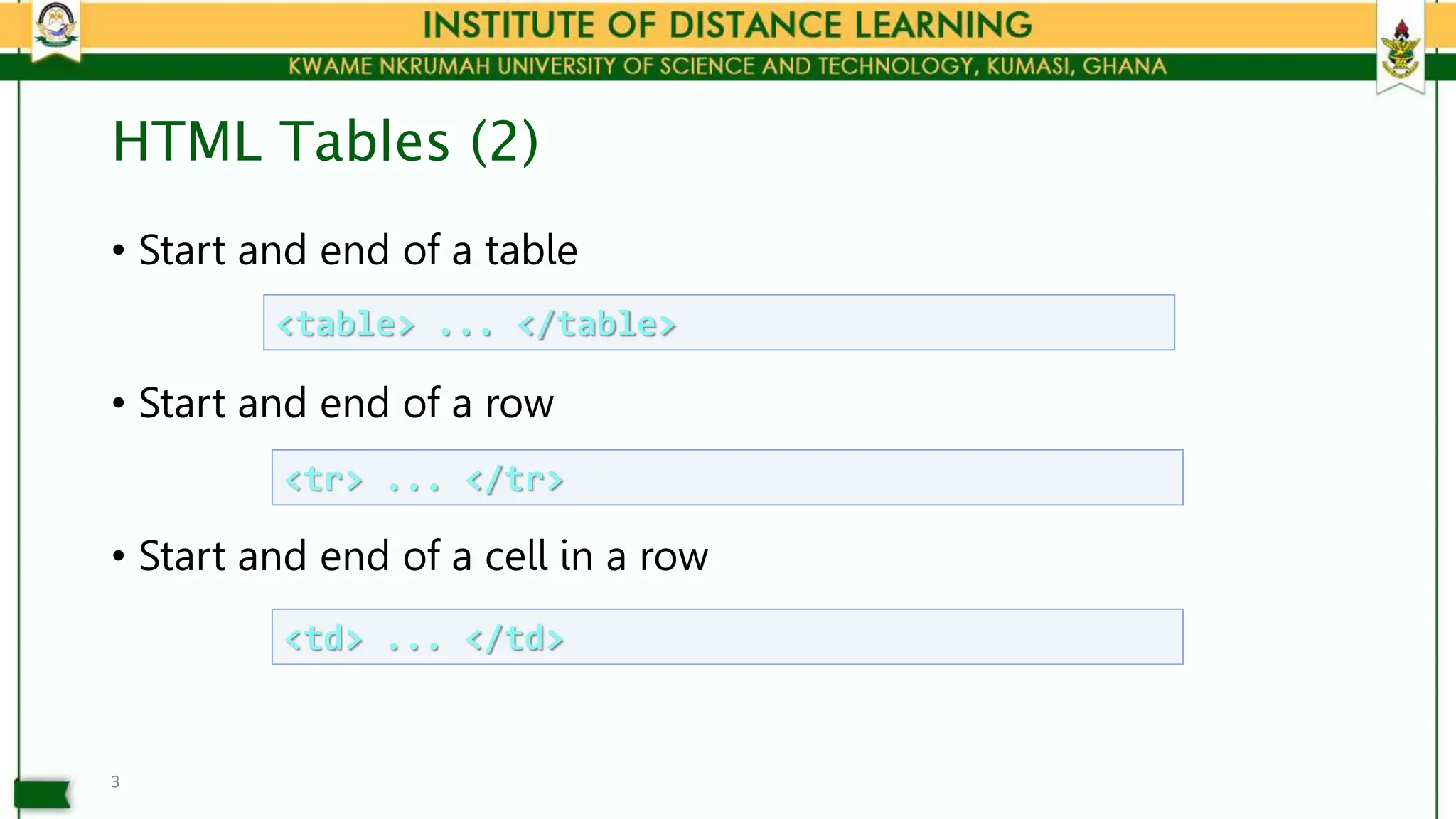 Tables and their padding in HTML etc.pptx