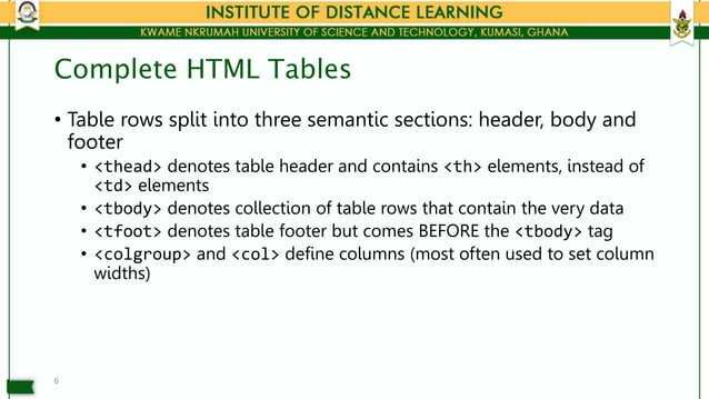 Tables and their padding in HTML etc.pptx