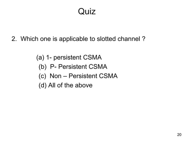 Csma | PPT | Computer Networking | Computing