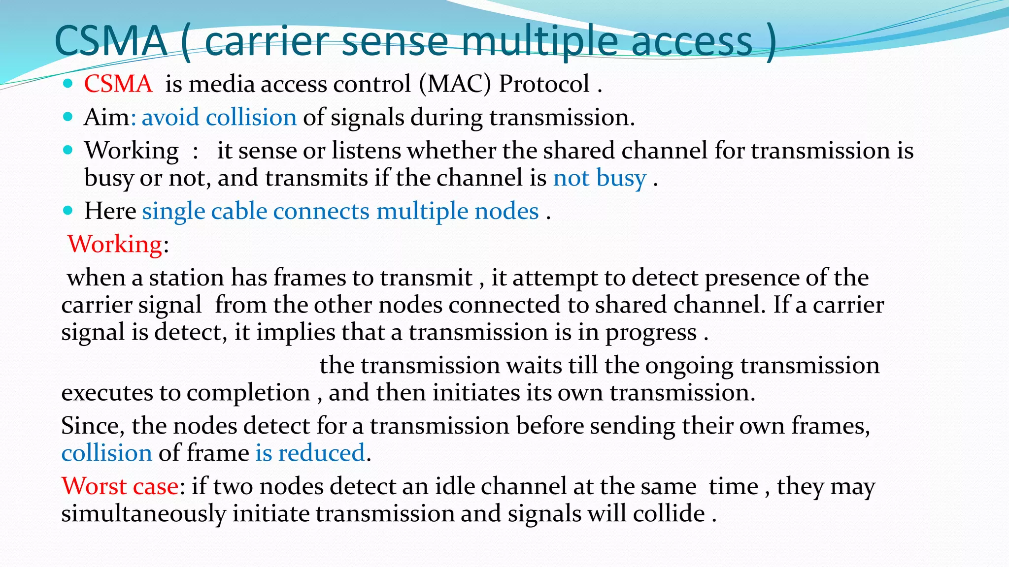 CSMA IN COMPUTER NETWORK | PPT