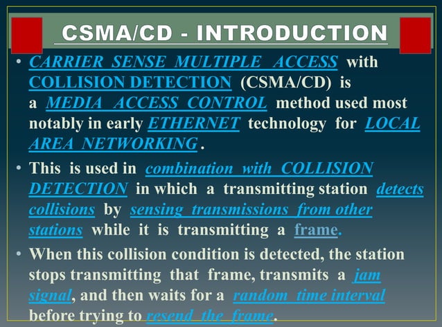 CSMA /CD PPT ON SLIDESHARE | PDF