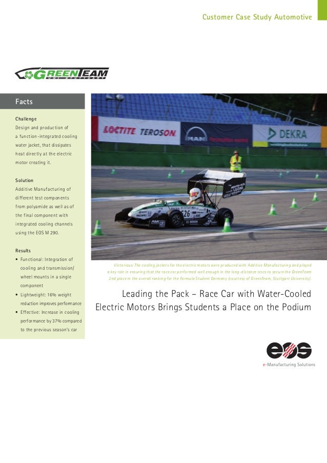Leading the Pack Race Car with WaterCooled Electric Motors Brings Students a Place on the Podium