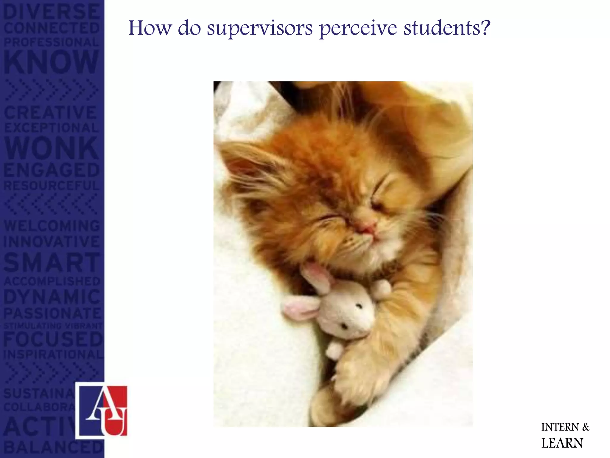 How do supervisors perceive students?
INTERN &
LEARN
 