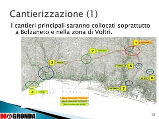12
I cantieri principali saranno collocati soprattutto
a Bolzaneto e nella zona di Voltri.
 