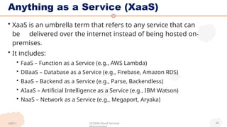 Xaas Until Function CSM UNIT-1 PPT.pptx cloud service management | PPTX