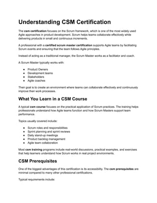 CSM vs PMP vs PMI ACP Which Certification Is Better for Your Career | PDF