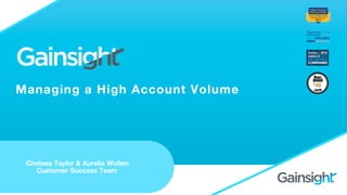 Managing a High Account Volume
Chelsea Taylor & Aurelia Wollen
Customer Success Team
 