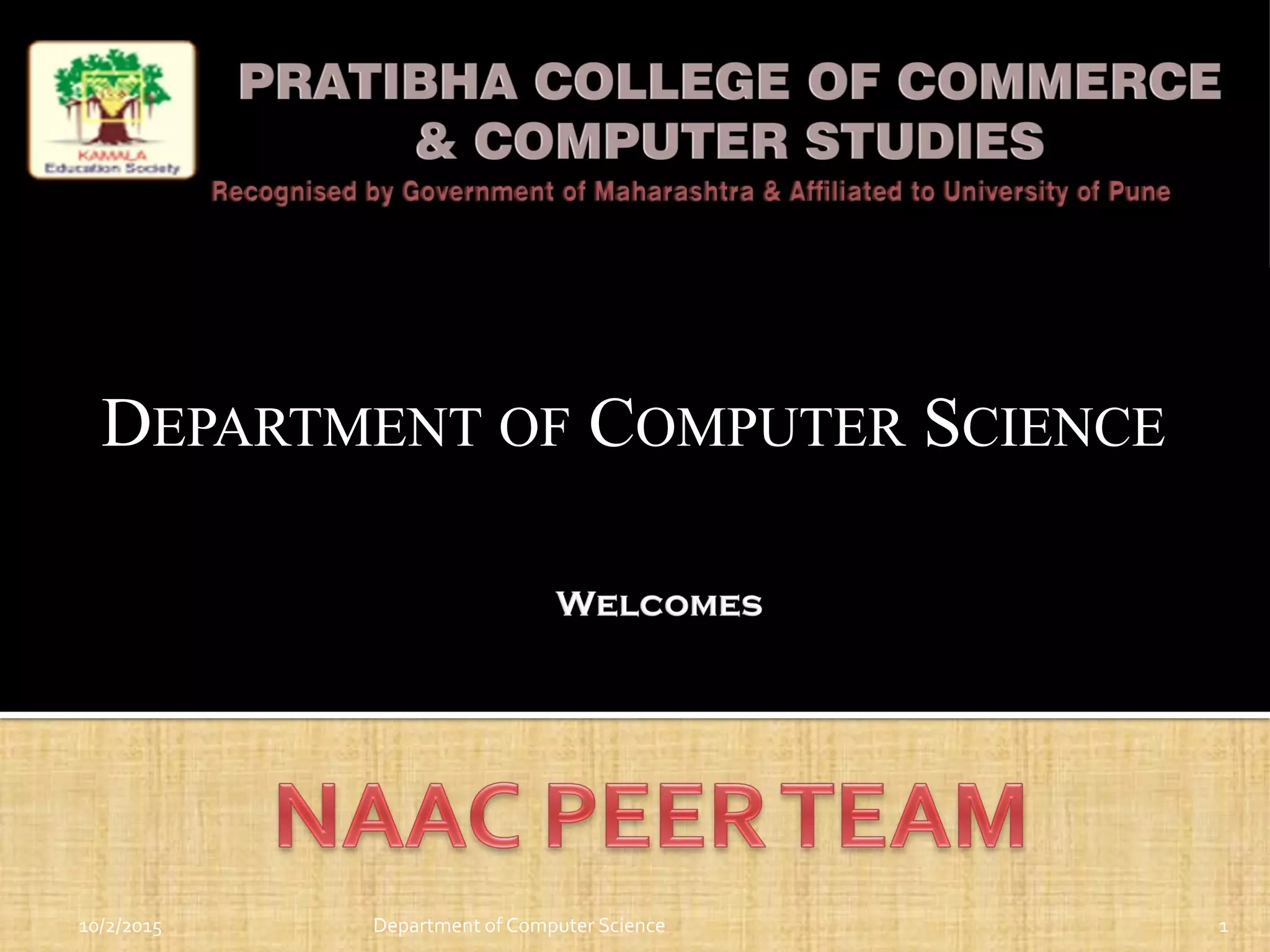 Computer Science NAAC presentation Pratibha college Chinchwad | PPTX