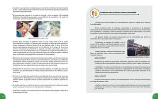 16 17
•
•
Figura 15.8. Examen de sangre y orina.
Anemia (bajo recuento de glóbulos rojos), lo que podría hacer que se sienta
particularmente cansada y, en algunos casos, aumentar su riesgo de parto prematuro.
Grupo sanguíneo, incluido el factor Rh de sus glóbulos rojos. El factor Rh es una
proteína que algunas personas tienen en los glóbulos de la sangre. Si la persona
no tiene esta proteína, su factor Rh es negativo. Los bebés y las madres que tienen
diferencias en el factor Rh pueden tener un problema de sangre llamado intolerancia
de Rh. Dependiendo del caso y del número de partos de la mujer, el médico o médica
debe suministrar inmunoglobulina a la semana 28 del embarazo.
Bacteriasenlaorina,yaquelapresenciadeéstaspuedeindicarunainfecciónenlasvías
urinarias. La mayoría de las mujeres no presenta síntomas, pero incluso una infección
asintomática puede propagarse y llegar a los riñones, donde puede representar un
grave riesgo para la madre y su hijo. Las infecciones de las vías urinarias se tratan con
antibióticos que son seguros tanto para la madre como para el bebé.
Niveles altos de azúcar en la orina, para despistar diabetes. Es posible que ello lleve
a solicitar que la embarazada se realice pruebas adicionales si se le detecta azúcar
en la orina.
Proteína en la orina. Esto puede indicar una infección de las vías urinarias o, en una
etapa posterior del embarazo, una condición relacionada con éste que incluye alta
presión arterial. Es posible solicitar pruebas adicionales si se detecta proteína en
la orina.
Es posible solicitar un análisis de orina en cada visita prenatal y un análisis de sangre
para la anemia, al menos una vez más, durante el embarazo.
Todas estas pruebas son rutinarias pero son importantes para proteger la salud de la
embarazada y del feto.
•
•
•
•
•
•
Embarazo sano y feliz en nuestra comunidad
¿Qué conoce la comunidad a la cual perteneces sobre el cuidado de la salud de
la embarazada?
Tener conciencia sobre el embarazo responsable es prioritario en la población
venezolana, de allí la importancia de estar informados sobre los servicios que el Estado ofrece
a los ciudadanos y ciudadanas, sobre los derechos y deberes de las embarazadas y los centros
de salud que prestan atención a las madres embarazadas, entre otros.
¿Te gustaría realizar un proyecto relacionado con las necesidades que tienen los
miembros de tu comunidad sobre el embarazo?
Organizados en equipos de trabajo y con la
asesoría de tu profesor o profesora, elaboren una en-
cuesta que les permita recoger información entre los
miembros de su comunidad.
Una vez aplicada, analicen la información y ela-
boren un plan para llevar a cabo una campaña infor-
mativa al respecto.
Maternidad Concepción Palacios, en Caracas.
•
•
•
•
Condiciones que podrían ser peligrosas para la salud de su bebé (por ejemplo, hepatitis
B, sífilis y otras infecciones de transmisión sexual). El profesional le preguntará si desea
realizarse una prueba de VIH.
Anticuerpos que muestran si la madre es inmune o no a la rubéola y a la varicela
(lechina), enfermedades que pueden causar defectos de nacimiento si la madre las
contrae por primera vez durante el embarazo.
¿Qué necesitan?
Materiales de referencia documental, informativo, educativo sobre el embarazo; ma-
teriales de oficina para elaborar dípticos, trípticos, afiches y otros medios informativos.
Identifiquen las radios comunitarias de su localidad para participar en programas de
información a la comunidad; contacten a: integrantes de su comunidad, educadores,
médicos, enfermeras y otros profesionales de la salud, que puedan participar en las
diferentes acciones que programen.
¿Cómo lo harán?
Busqueninformaciónenlaprensa,enlareddeinternet,enlosCentrosdeSaludcercanos
a su lugar de vivienda, sobre:
¿Cuálesinstitucionesexistenentucomunidadoregiónparaatenderalasembarazadas?
¿Qué tipo de servicio se ofrece a la población para la prevención del embarazo
no deseado?
 
