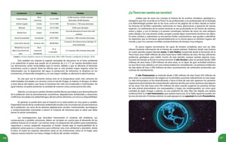 246 247
Esta realidad nos impone la urgente necesidad de educarnos en el tema ambiental
y no subestimar lo grave que puede ser el aumento de 2 o 3 °C en nuestra atmósfera local.
Las derivaciones serían incalculables para la nación, debido a que se afectaría el bienestar
económico, social y natural. Entre los efectos que se cree tendrán mayor impacto están los
relacionados con la disposición del agua, la producción de alimentos, la dinámica en los
ecosistemas, el desarrollo energético y, en una mayor medida, se afectaría la salud humana.
Se cree que con el aumento incluso leve en la temperatura serán más comunes las
enfermedades vinculadas con vectores como el mal de Chagas, la malaria, el dengue, el cólera
y otras típicas del trópico, que hasta el momento han sido casi erradicadas o minimizadas. De
igual manera, se podría aumentar la cantidad de muertes como consecuencia del calor.
Además, se cree que el cambio climático tendrá efectos psicológicos por desmoralización
de la población ante las perturbaciones económicas, degradaciones ambientales y situaciones
conflictivasvinculadasalacalidaddelagua,delaireydelosalimentos,asícomoasudisponibilidad.
En general, se puede decir que el impacto en la salud podría ser muy grave y variable.
Dependerámuchodelascondicionesambientaleslocalesylascircunstanciassocioeconómicas
de la población, así como de las diversas adaptaciones sociales, institucionales, tecnológicas
y comportamentales orientadas a reducir el conjunto de amenazas para la salud, que debe
prever la nación venezolana.
Las investigaciones que describen brevemente el contexto del problema, sus
consecuencias y posibles soluciones, deben ser tomadas en cuenta para el desarrollo de las
políticas futuras en la nación. Las mismas están a la disposición del público para entenderlas,
capacitarse y actuar, exigiendo respuestas al Estado. Queda bajo la responsabilidad de la
población preocuparnos y educarnos para enfrentar esta crisis ambiental y abordarla, desde
la ética, en todos los espacios educativos tanto en las instituciones como en el hogar, para
mejorar nuestra relación con Gaia y mitigar el efecto del cambio climático.
¡LaTierranoscuentasussecretos!
¿Sabías que las rocas nos cuentan la historia de los eventos climáticos, geológicos y
biológicos que han ocurrido en la Tierra? Sí, las profesionales y los profesionales de la Geología
y la Paleontología pueden leer en las rocas como en las páginas de un libro, donde se narran
las historias de terribles catástrofes, extinciones en masa, glaciaciones y aparición de nuevas
especies. Los sedimentos de la corteza terrestre se van acumulando en los lechos de océanos,
mares y lagos, y con el tiempo y la presión constituyen estratos de rocas; los más antiguos
están debajo y los más jóvenes arriba, excepto cuando algún movimiento tectónico los altera.
En estos estratos y subestratos se encuentran fósiles característicos, que ayudan a identificar
los depósitos que se formaron aproximadamente en la misma época en distintos lugares del
mundo, y que nos cuentan increíbles acontecimientos de tiempos muy antiguos.
En pocos lugares encontramos las capas de estratos completas, pero aun así, ellas
ofrecen bastante información de la historia de nuestro planeta. Podemos dividir esta historia
en cuatro grandes etapas llamada eones. El eón Hádico comprende desde la formación de la
Tierra hace unos 4.600 millones de años hasta hace 3.800 millones de años. No hay suficientes
evidencias geológicas para hablar mucho de este período, aunque quedan algunas rocas.
Durante ese tiempo se formó la corteza terrestre. El eón Arcaico cubre un período desde 3.800
millones de años hasta 2.500 millones de años atrás, es un lapso de gran actividad volcánica
en unaTierra muy caliente y con una corteza todavía en consolidación. Las primeras evidencias
de vida datan de hace 3.500 millones de años: acumulaciones de carbonatos producidos por
colonias de cianobacterias.
El eón Proterozoico se extiende desde 2.500 millones de años hasta 543 millones de
años atrás. La concentración de oxígeno en la atmósfera aumentó radicalmente en esta etapa.
La vida microscópica se fue diversificando y hacia el final de este eón aparecen los primeros
organismos pluricelulares de cuerpo blando, sabemos de ellos por restos químicos que dejaron
en las rocas. Fue sólo hace unos 543 millones de años cuando surgieron las primeras formas
de vida animal pluricelulares con exoesqueleto, y luego con endoesqueleto, así como gran
cantidad de algas, hongos y plantas, en una explosión de vida. Ellas han dejado una amplia
evidencia fósil: es el eón Fanerozoico, que todavía transcurre. En la Tabla siguiente puedes ver
las eras de este eón. El tiempo anterior se suele agrupar en un supereón llamado Precámbrico.
Localizacion Evento Fecha Pérdidas
Vargas/Vargas
Alud
torrencial
15/12/1999
25.000 muertos, 20.000 viviendas
destruidas, 40.000 dañadas
Distrito Capital Lluvias 16/12/1999 50 muertos, 1.740 casas destruidas
Miranda Lluvias 16/12/1999 5.000 casas afectadas
Bolívar/Guri Sequía 01/06/2002
Cerca de alcanzarse el nivel crítico del
embalse
Apure/Guasdualito Inundación 02/07/2002 4 muertos, 7.000 viviendas destruidas
Costa Norte del país Huracán Iván 08/09/2004
5 muertos, 46 embarcaciones dañadas, 25
casas destruidas
Mérida/Sta Cruz de
Mora Costa Norte del
país
Alud
torrencial
Inundación
07 al
11/02/2005
121 muertos, 500 viviendas destruidas
Cuadro 1. Eventos climáticos mayores en Venezuela desde 1999 a 2005 (Tomado y modificado de Sánchez, 2010).
 