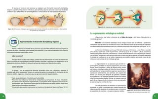 30 31
Figura 16.13. Secuencia de imágenes que muestran cómo se forma la mano de un embrión humano, y cómo los dedos
son separados por la apoptosis.
Representando el desarrollo de tejidos y órganos
Cada grupo elaborará el modelo que ha decidido.
Presenten sus trabajos al resto de los compañeros y compañeras de clase, indicándo-
les cómo ocurre el proceso representado, a qué partes darán origen las estructuras re-
presentadas, qué mecanismos participan en la formación de dichas partes, entre otros
aspectos que consideren necesarios.
Un ejemplo que pueden representar se muestra en la siguiente figura (ver figura 16.14).
Laregeneración:mitologíaorealidad
¿Alguna vez has leído la historia de la Hidra de Lerna y del héroe Hércules de la
mitología griega?
Hércules fue un héroe mitológico de la antigua Grecia que se enfrentó a poderosos
monstruos, uno de ellos fue la Hidra de Lerna. Este monstruo tenía la capacidad de regenerar
su cabeza perdida y reemplazarla por dos cabezas nuevas aún más peligrosas (ver figura 16.15).
La historia mitológica cuenta que Hércules tuvo que enfrentarse a esta Hidra y cuando
descubrió su particular poder regenerativo, solicitó la ayuda de su sobrino y de la sabia diosa
Atenas para poder vencerla. Fue entonces, cuando el héroe armado con su espada y su sobrino
conelfuego,batallaronycadavezqueHérculescortabaunadelascabezas,elsobrinoquemaba
la herida del cuello y así no se volvía a regenerar ese maléfico tejido, venciendo a una de las
criaturas más curiosas de la mitología griega.
Figura 16.15. Hércules frente a la hidra de Lerna.
Pintura al óleo de Gustave Moreau, hacia 1870.
La regeneración es un proceso que permite re-
poner partes perdidas en algunos organismos, así como
formar seres completos a partir de alguna parte, similar
a la historia mitológica sobre la Hidra de Lerna. Algunos
animales tienen la capacidad de regenerar partes de su
cuerpo. Las salamandras, por ejemplo, son capaces de
formar una nueva pata después de perderla, también
los tuqueques y las lagartijas pueden formar una nueva
cola. Otros animales pueden formar un cuerpo entero a
partir de un fragmento de sí mismos, como por ejemplo,
las planarias y las estrellas de mar.
Los seres humanos no tenemos la capacidad de
recuperar un brazo u otra parte del cuerpo después de
haberlo perdido durante un accidente, pero sí tenemos
la capacidad de cicatrizar y recuperar algunos tejidos.
Vamos a elaborar un modelo de los procesos que permiten la formación de los tejidos o
de parte de éstos, utilizando masa flexible para realizarlo y con el fin de identificar sus etapas y
los acontecimientos que en ellos se dan.
¿Qué necesitan?
Para que lleven a cabo este trabajo, pueden buscar información en la red de internet, en
libros y revistas de manualidades; también pueden consultar a personas con experiencia en la
elaboración de masa flexible. O revisar la lectura de mitosis en el libro de tercer año.
¿Cómo lo harán?
En grupo y con la asesoría del docente, acuerden cómo van a diseñar y elaborar el
modelo que van a representar. Tomen en cuenta las partes, su ubicación, la formación de los
diversos tejidos, órganos y estructuras que se generan durante la gastrulación.
•
•
•
Si ocurre un error en este proceso, se originará una formación incorrecta de tejidos,
órganos y partes en los nuevos individuos, por ejemplo, algunas personas nacen con los dedos
unidos, lo que refleja fallas en la morfogénesis a consecuencia de una apoptosis incorrecta.
Figura 16.14. Esquema que muestra el proceso de formación de un ojo en humanos.
 