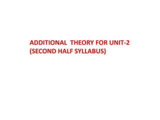 ADDITIONAL THEORY FOR UNIT-2
(SECOND HALF SYLLABUS)
 