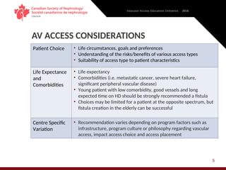 Arteriovenous Access Selection and Evaluation | PPT