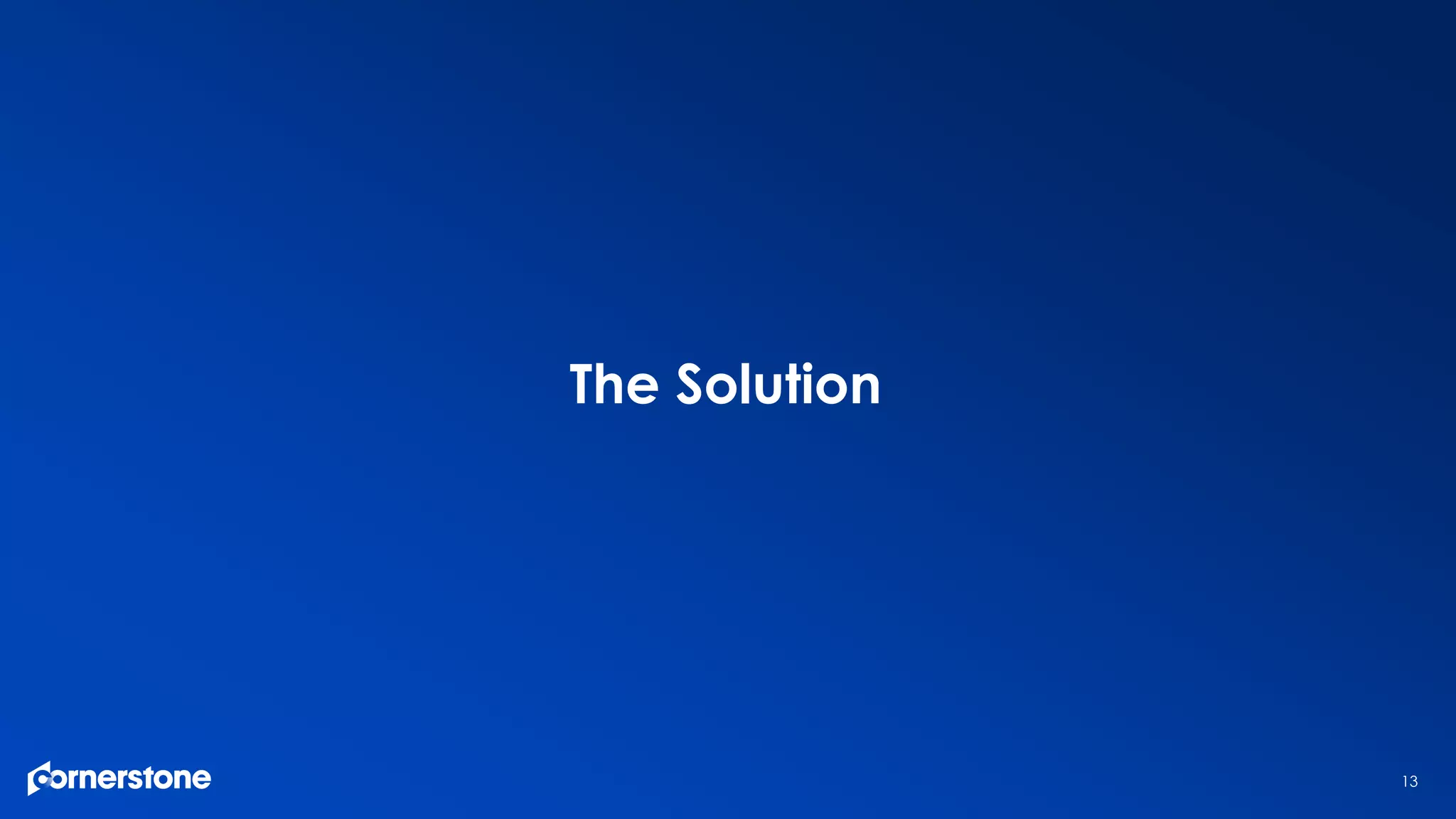 13
The Solution
 