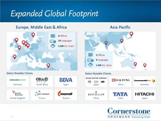Expanded Global Footprint
Europe, Middle East & Africa Asia Pacific
Select Notable Clients Select Notable Clients
Germany South Africa Spain
AustriaFranceUnited Kingdom
Japan China Australia
JapanIndiaChina
8 Offices
29 Languages
5.6M Est. Users
5 Offices
9 Languages
1.6M Est. Users
23
 