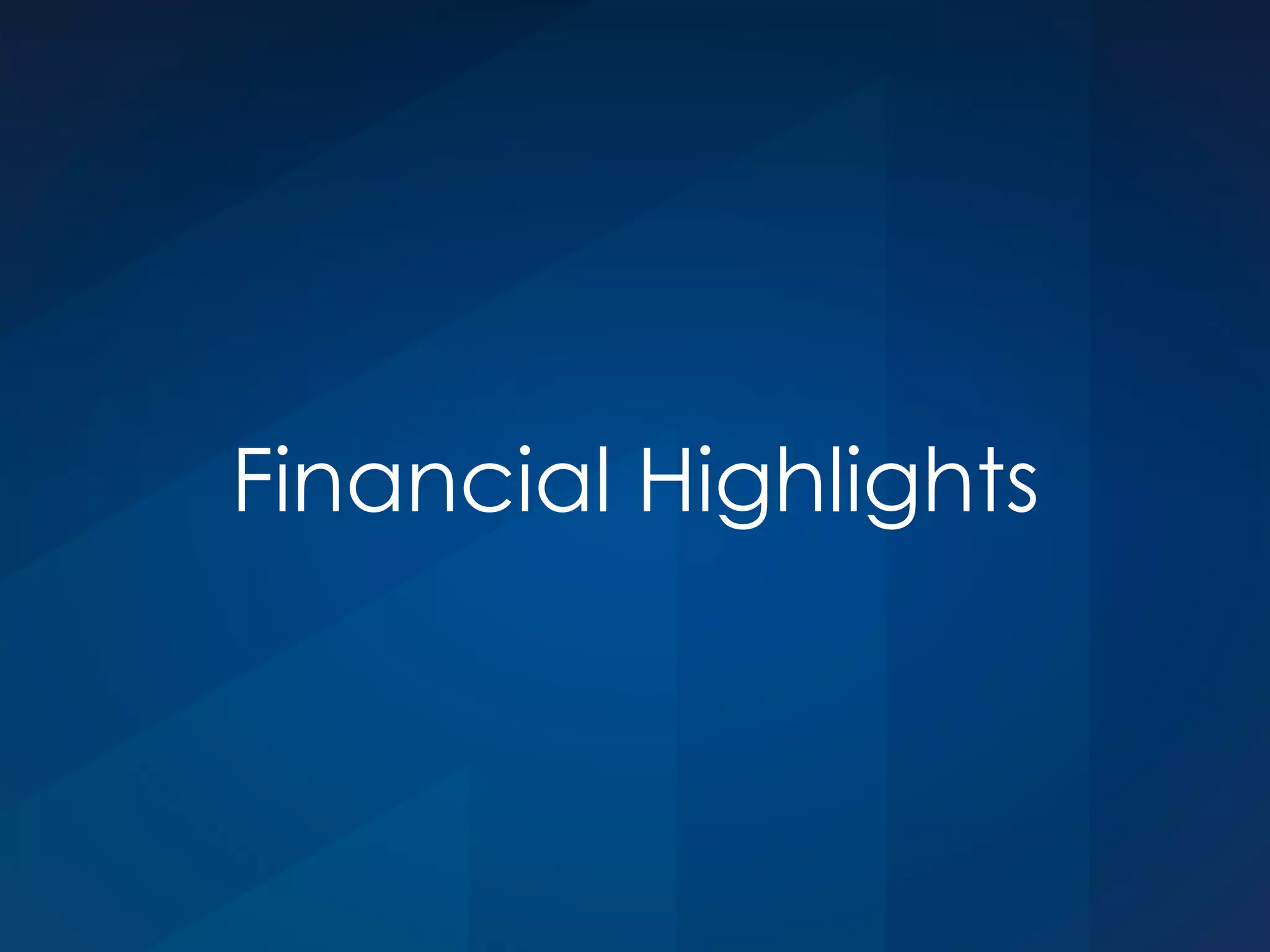 Financial Highlights
 