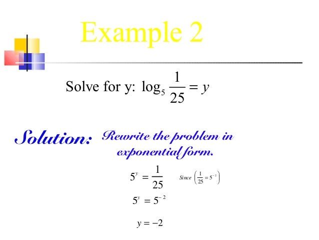c solving equations write logs in exponential form