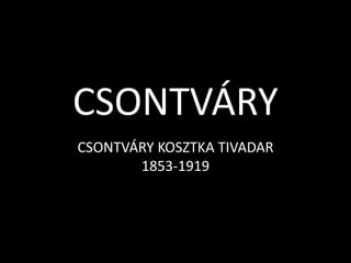 CSONTVÁRY
CSONTVÁRY KOSZTKA TIVADAR
       1853-1919
 