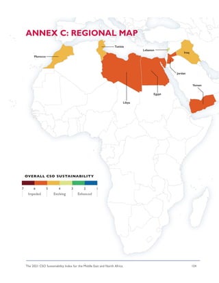 The 2021 CSO Sustainability Index for the Middle East and North Africa 104
ANNEX C: REGIONAL MAP
 
