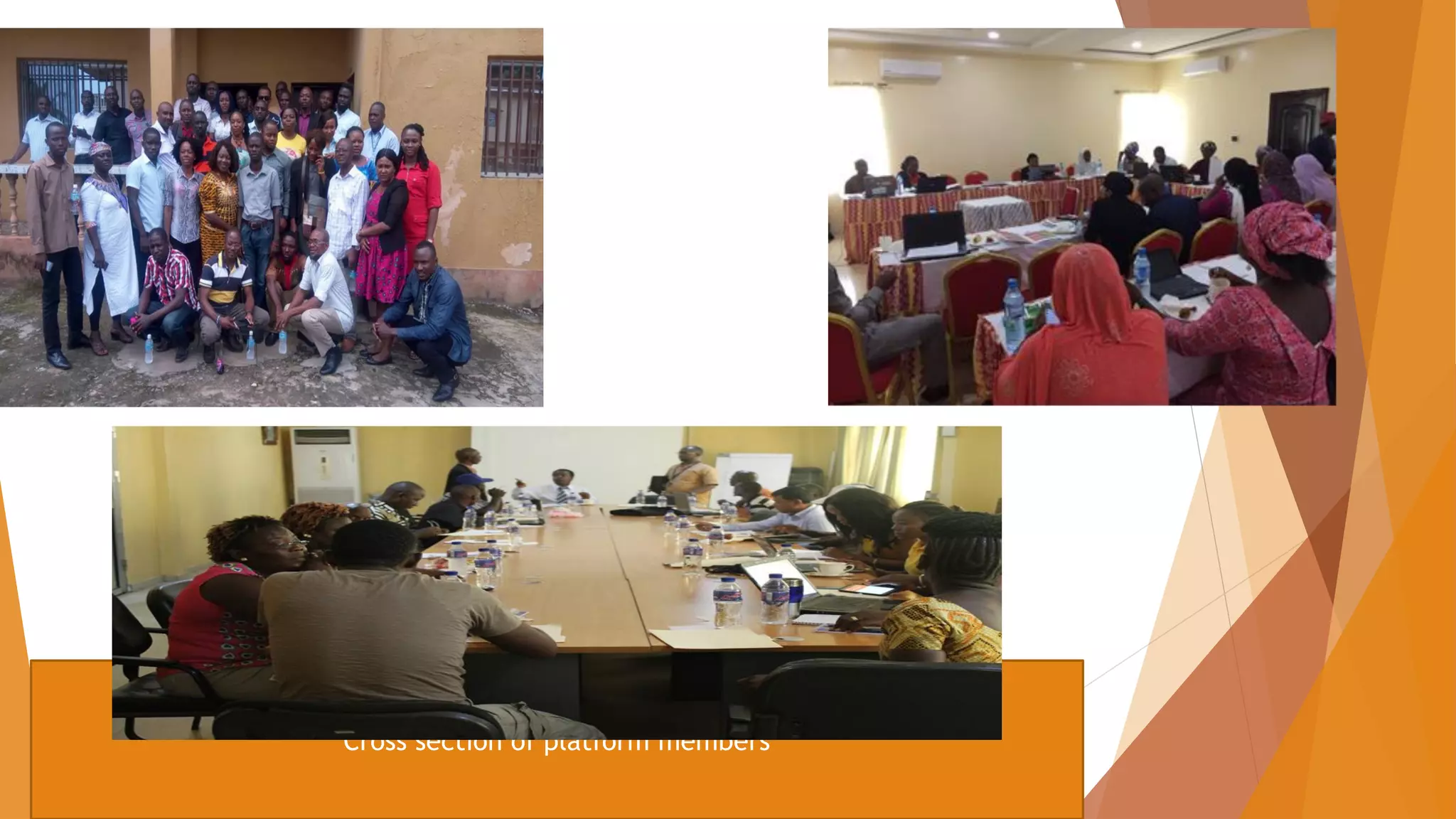 Cross section of platform members
 