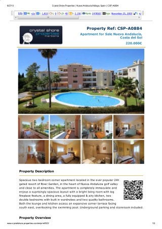 Apartment for Sale in Nueva Andalucía | Crystal Shore Properties