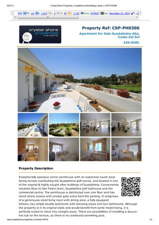 Apartment for Sale in Guadalmina Alta | Crystal Shore Properties