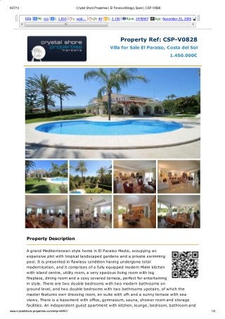 Villa for Sale in El Paraiso | Crystal Shore Properties 
