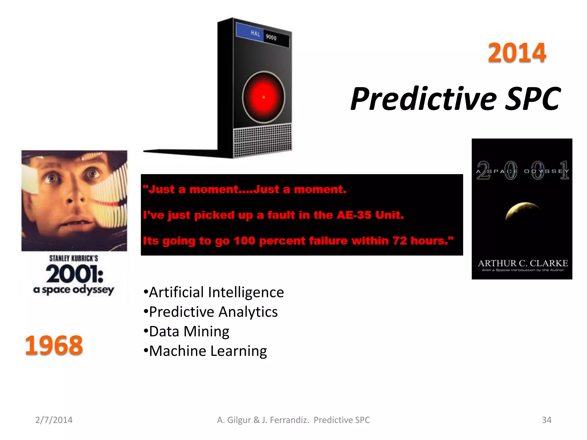 2/7/2014 A. Gilgur & J. Ferrandiz. Predictive SPC 34
•Artificial Intelligence
•Predictive Analytics
•Data Mining
•Machine Learning1968
2014
Predictive SPC
 