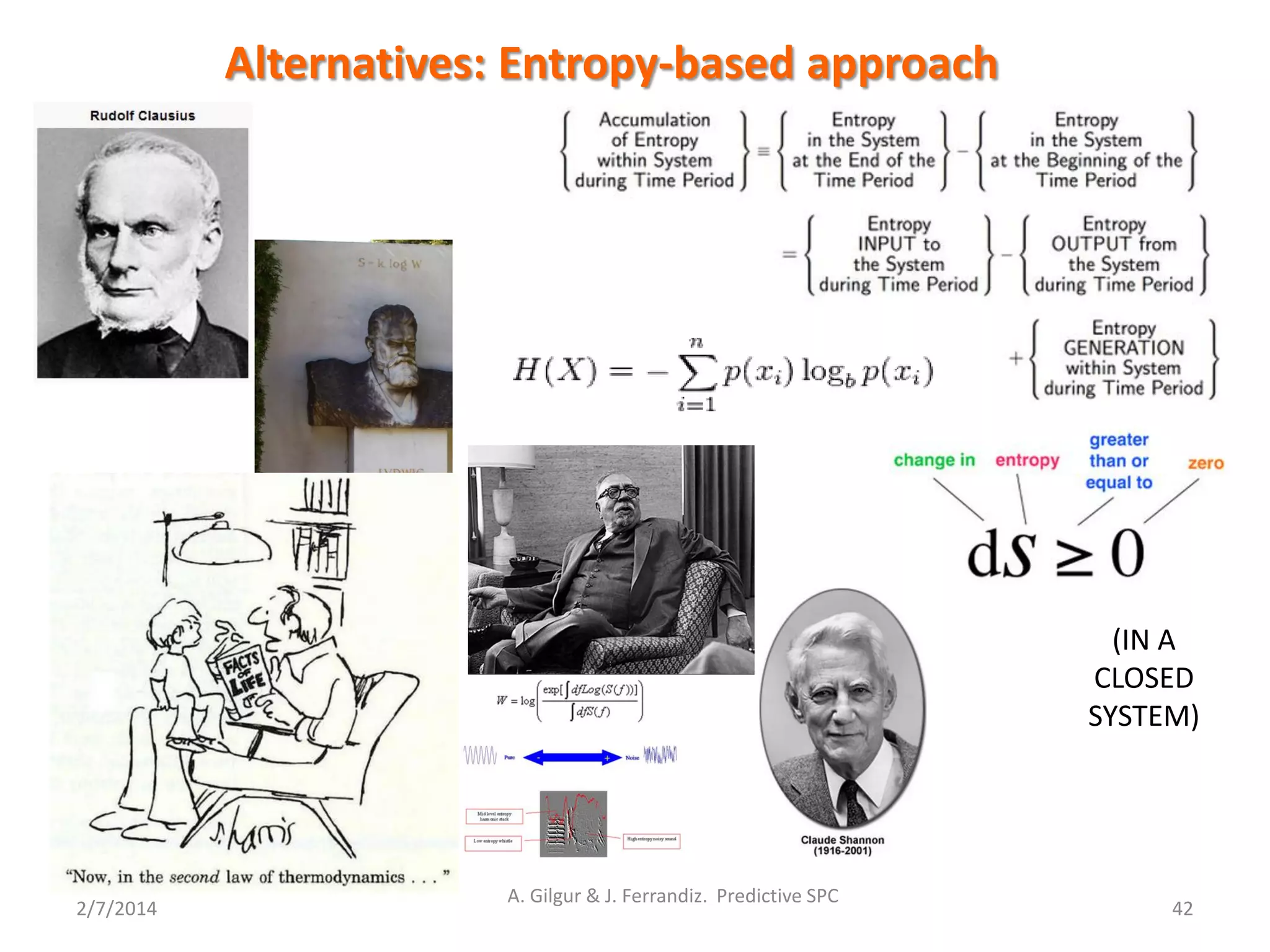 Alternatives: Entropy-based approach
2/7/2014
A. Gilgur & J. Ferrandiz. Predictive SPC
42
(IN A
CLOSED
SYSTEM)
 
