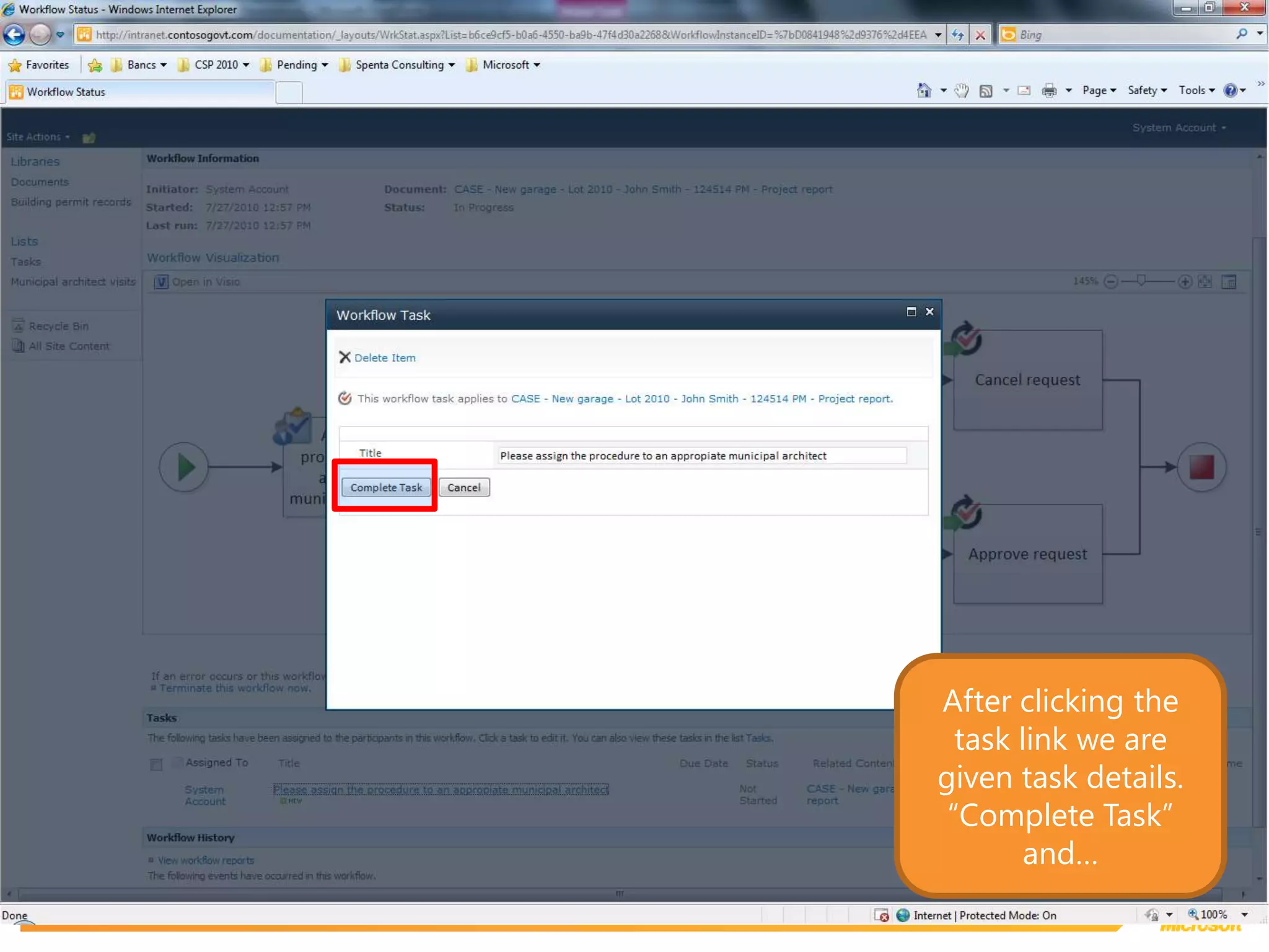 After clicking the task link we are given task details. “Complete Task” and…