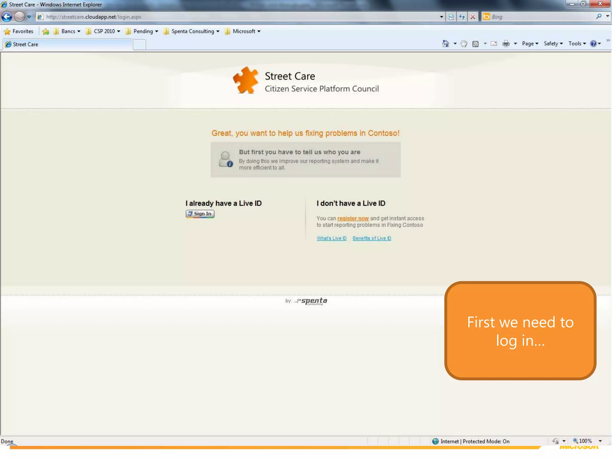 First we need to log in…