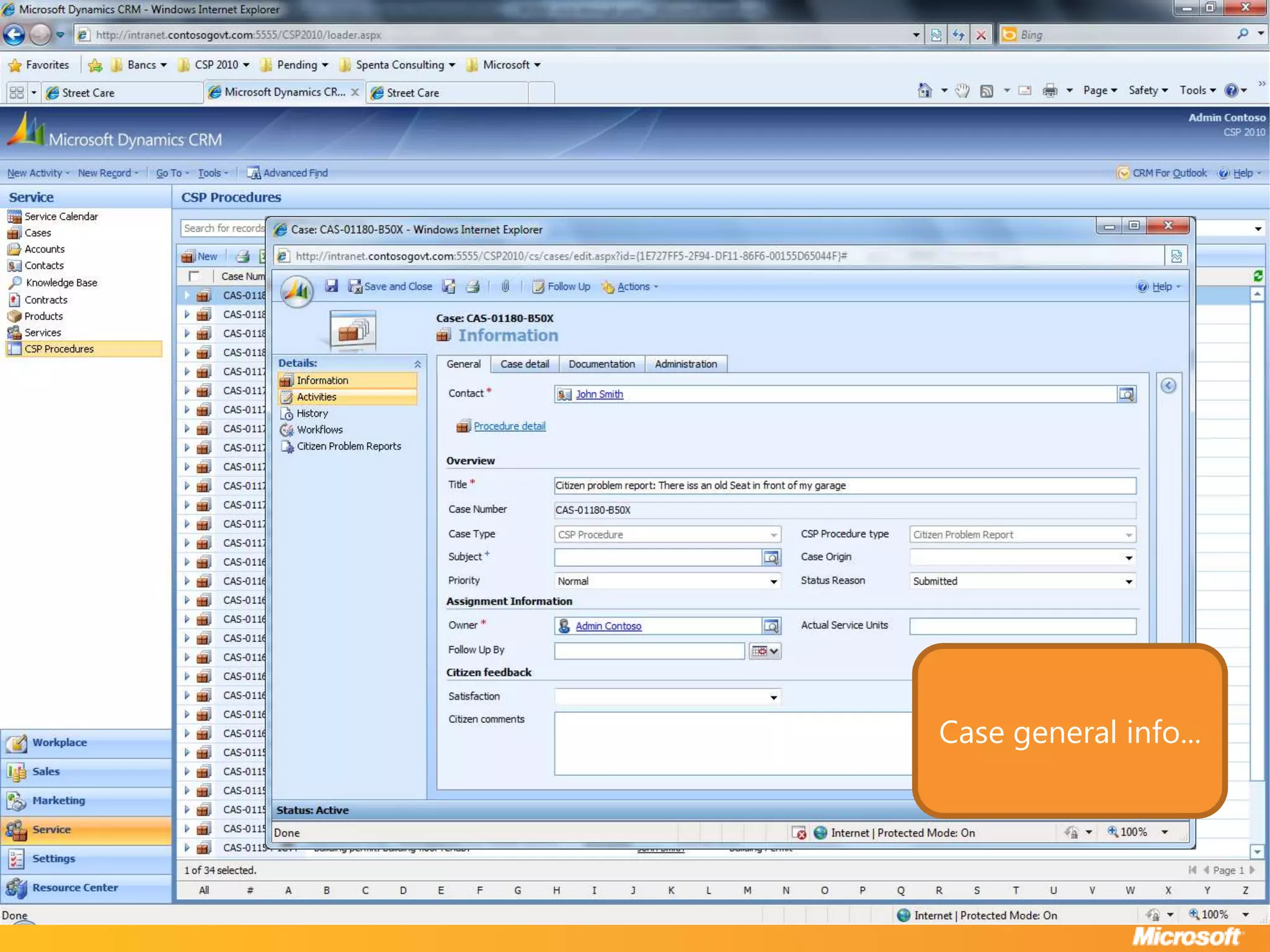 Case general info...