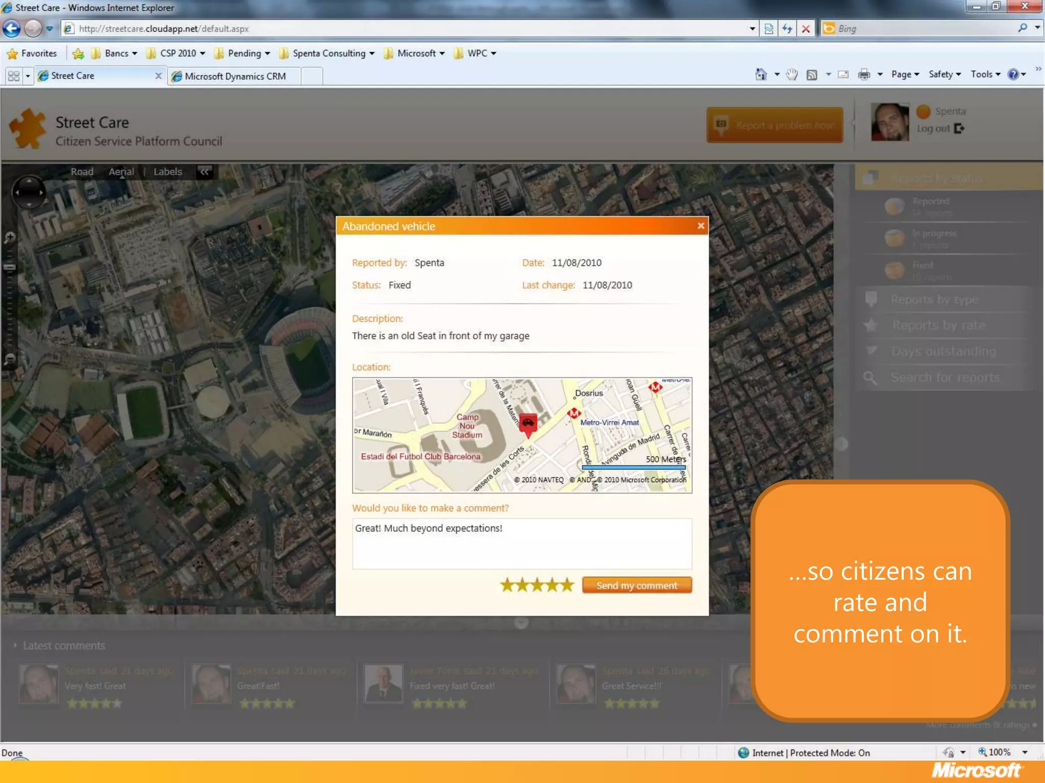 …so citizens can rate and comment on it.
