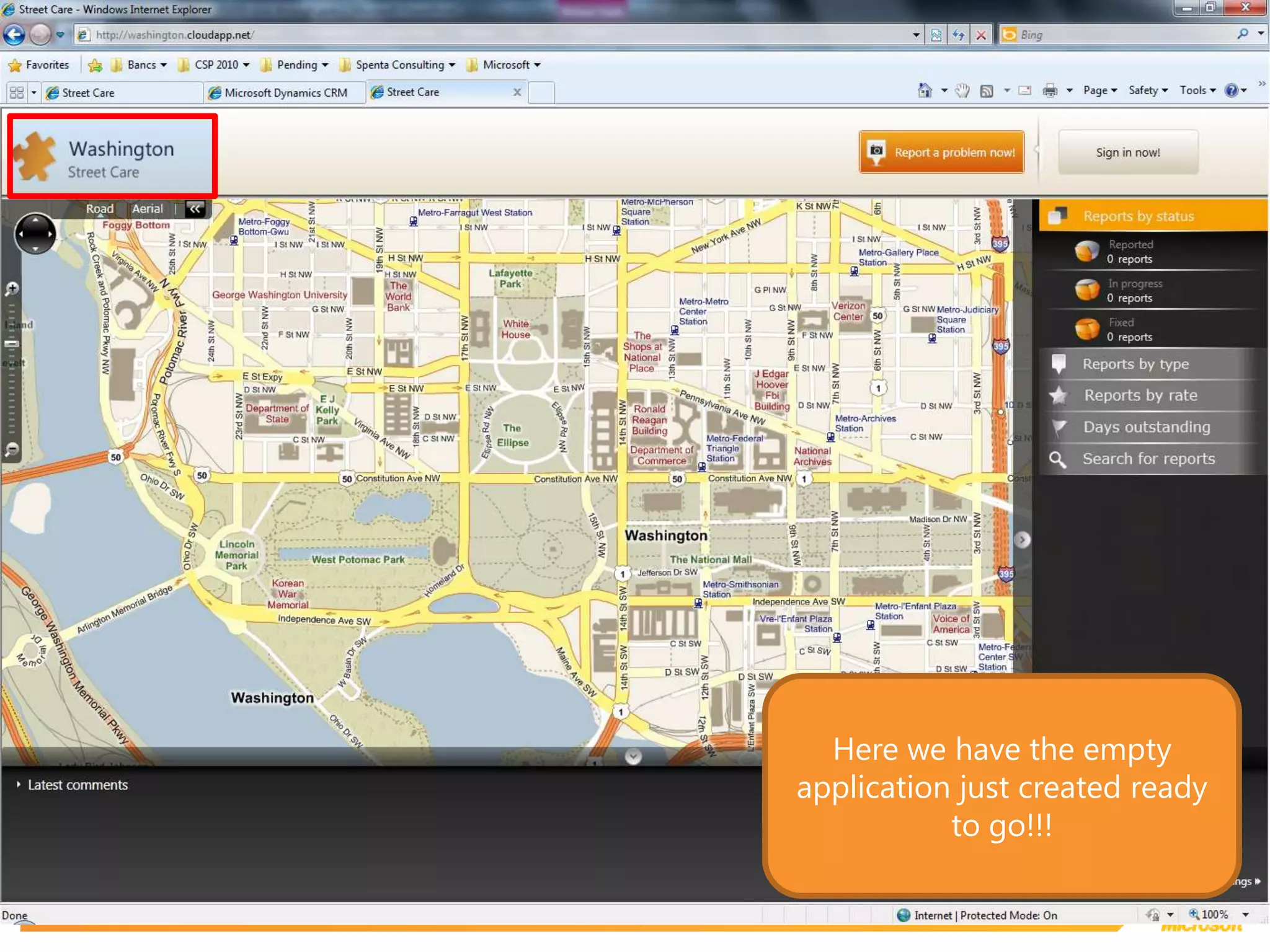 Here we have the empty application just created ready to go!!!