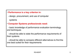 Computer System Performance Analysis CSE | PPT