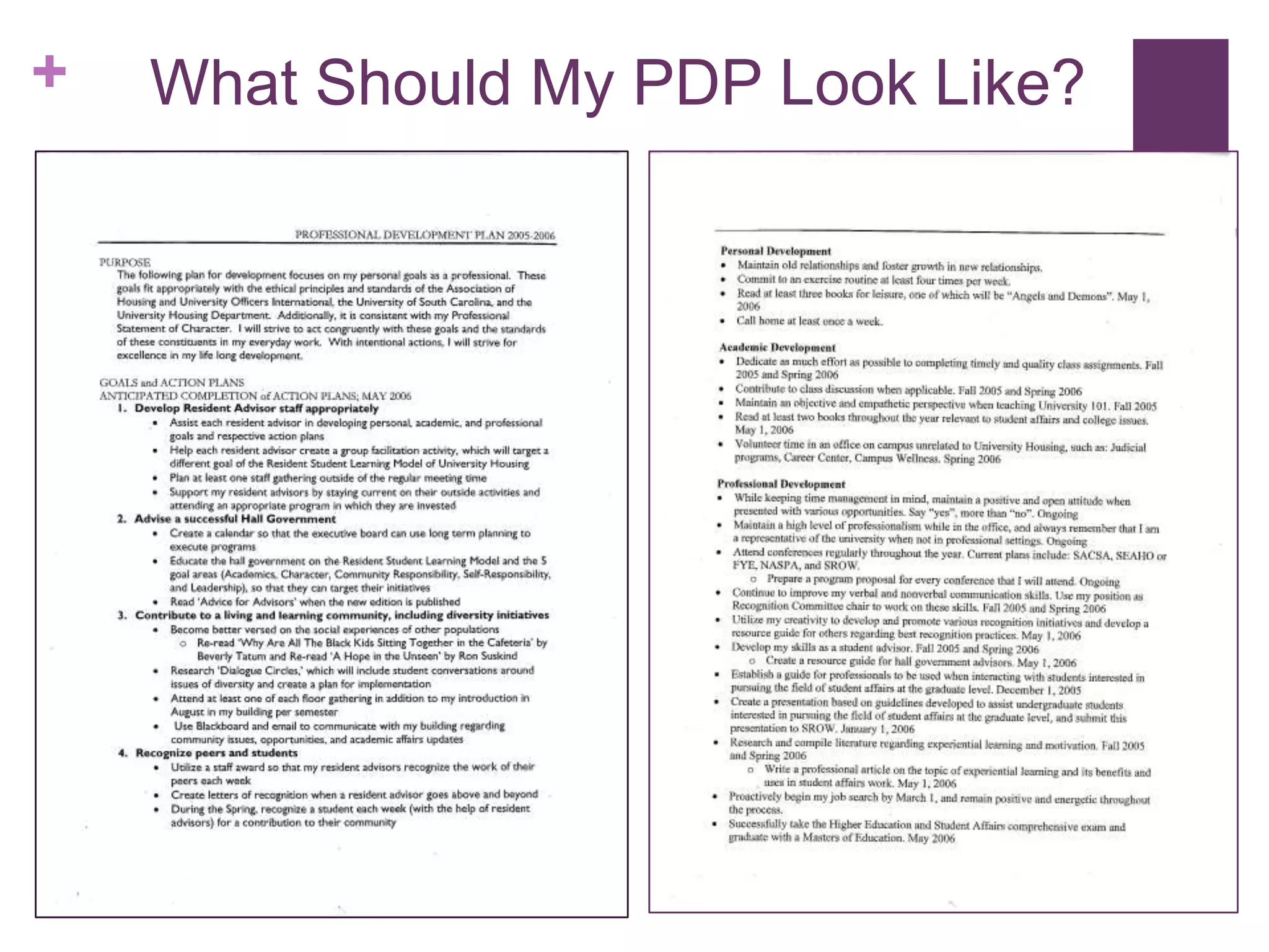 +   What Should My PDP Look Like?
 