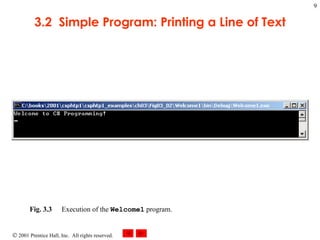 3.2  Simple Program: Printing a Line of Text Fig. 3.3 Execution of the  Welcome1  program.  