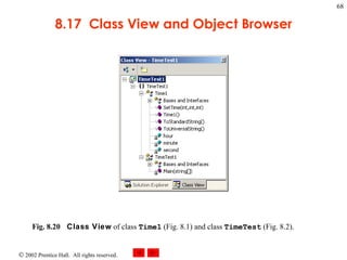 8.17  Class View and Object Browser Fig. 8.20 Class View  of class  Time1  (Fig. 8.1) and class  TimeTest  (Fig. 8.2).  