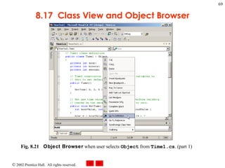 8.17  Class View and Object Browser Fig. 8.21 Object Browser  when user selects  Object  from  Time1.cs .  (part 1) 