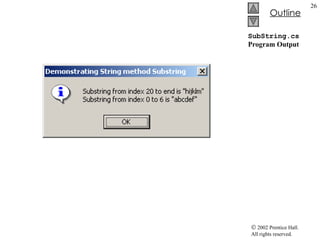SubString.cs Program Output 