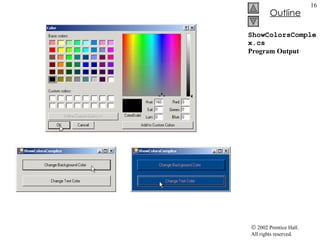 ShowColorsComplex.cs Program Output 