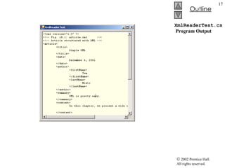 XmlReaderTest.cs  Program Output 