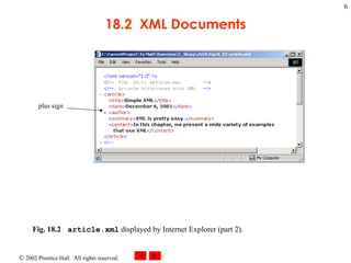 18.2  XML Documents Fig. 18.2 article.xml  displayed by Internet Explorer (part 2).   plus sign 