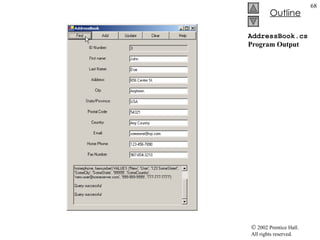 AddressBook.cs Program Output 