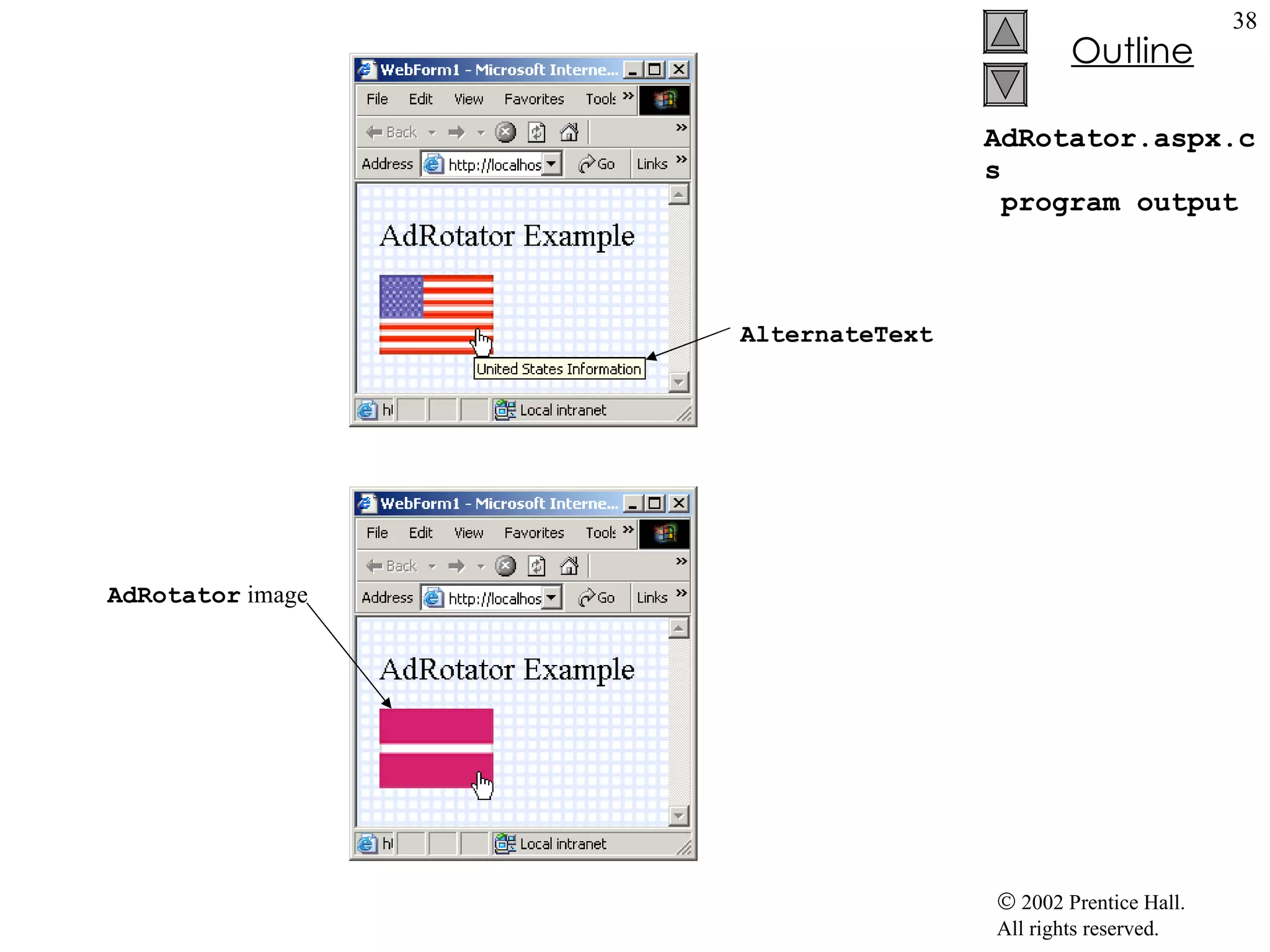 AdRotator.aspx.cs  program output AdRotator  image AlternateText 