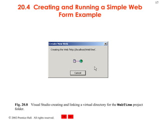 20.4  Creating and Running a Simple Web Form Example Fig. 20.8 Visual Studio creating and linking a virtual directory for the  WebTime  project folder.  
